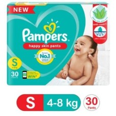 Pamper Happy Skin Pants Small (S) 4-8Kg, 30Pants