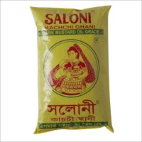 Saloni Kachchi Ghani Pure Mustard Oil 1Lt, Pouch