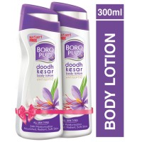 Boro Plus Doodh Kesar Body Lotion Ayurvedic 24H Moisturisation 300ml, Pack of 2